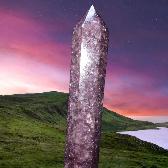 Purple Lepidolite tower large size - Picture 3 of 3